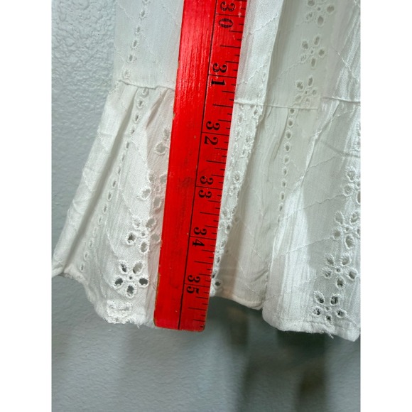 NWT Angie Mini Dress Women Large White Eyelet Flutter Sleeve Sun Dress - Picture 6 of 8